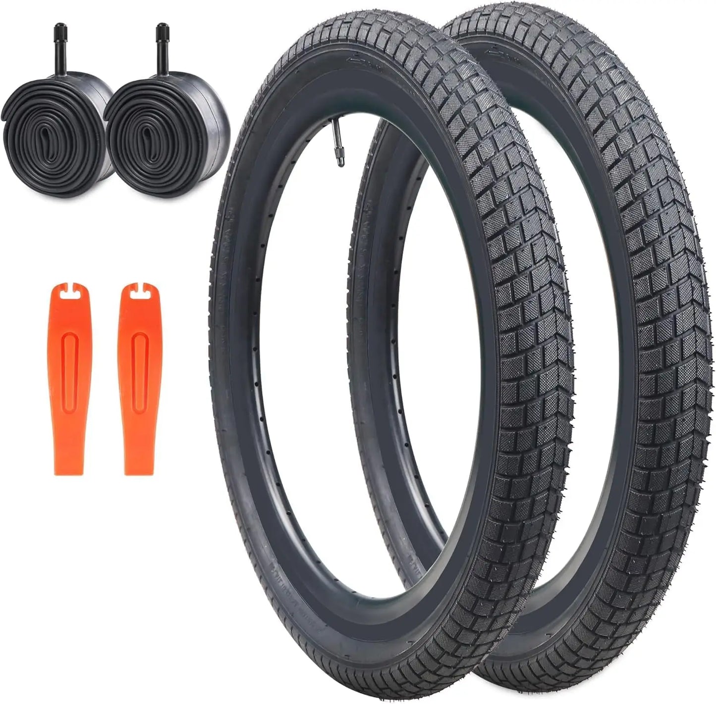 20 x 2.125 Bike tire 2 Pack 20 Bike tire Kids Black Bike Tires Folding Replacement Tires Fits Most Kids Bikes,BMX Tires