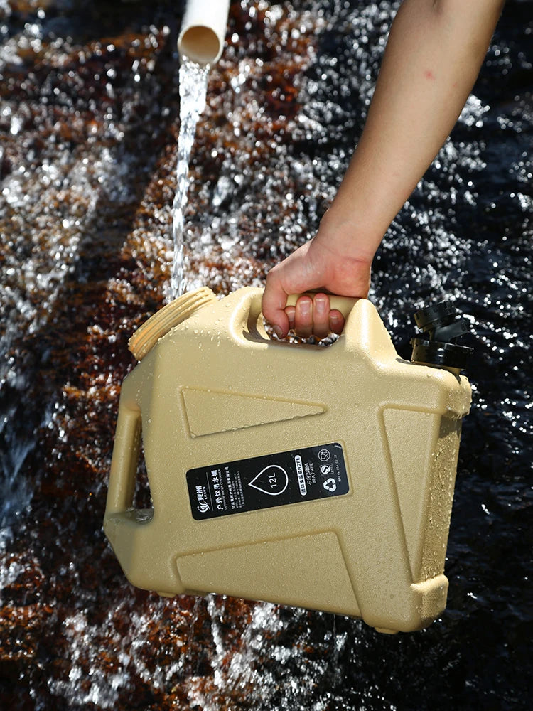 12L Camping Water Container  Water Storage Carrier Portable Large Capacity Outdoor Hiking Accessories