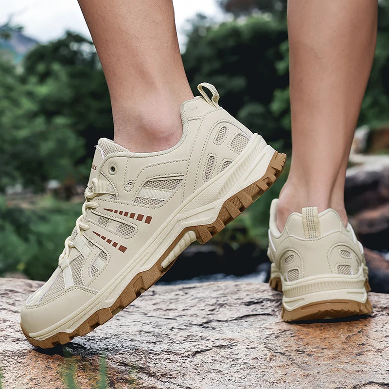 Hiking Shoes Women Shock-absorbing Lace-up Outdoor Low-top Men Shoes Comfortable Flat Breathable Casual Sneakers Men