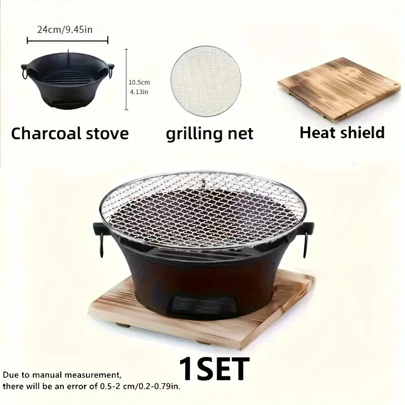 Cast Iron Oven Fireplace Charcoal And Alcohol Stove Barbecue Family Outdoor Picnic Water Tea Boiling Stove Garden Camping