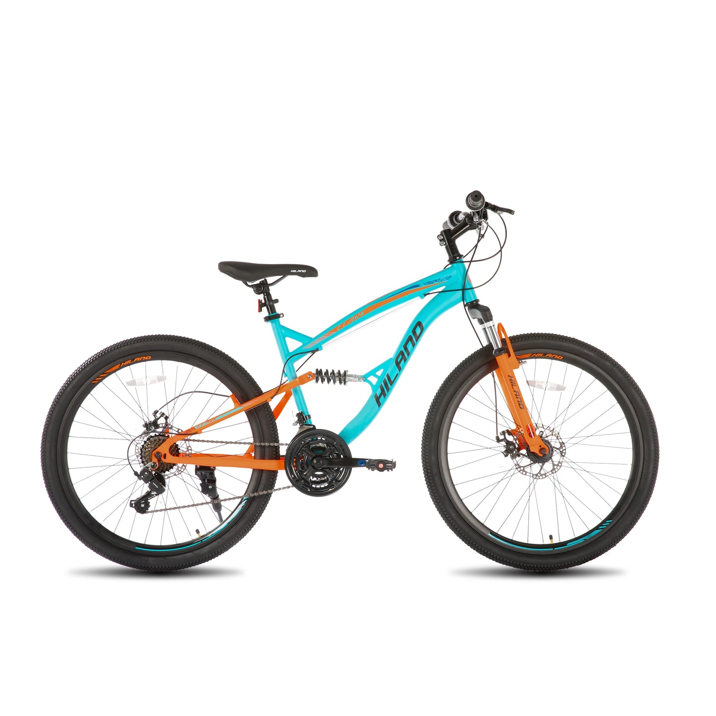 Full Suspension Mens Mountain Bike, 21 Speed, 26 Inch Wheel, Dual Disc Brake Bike for Men Womens Adult Bicycle