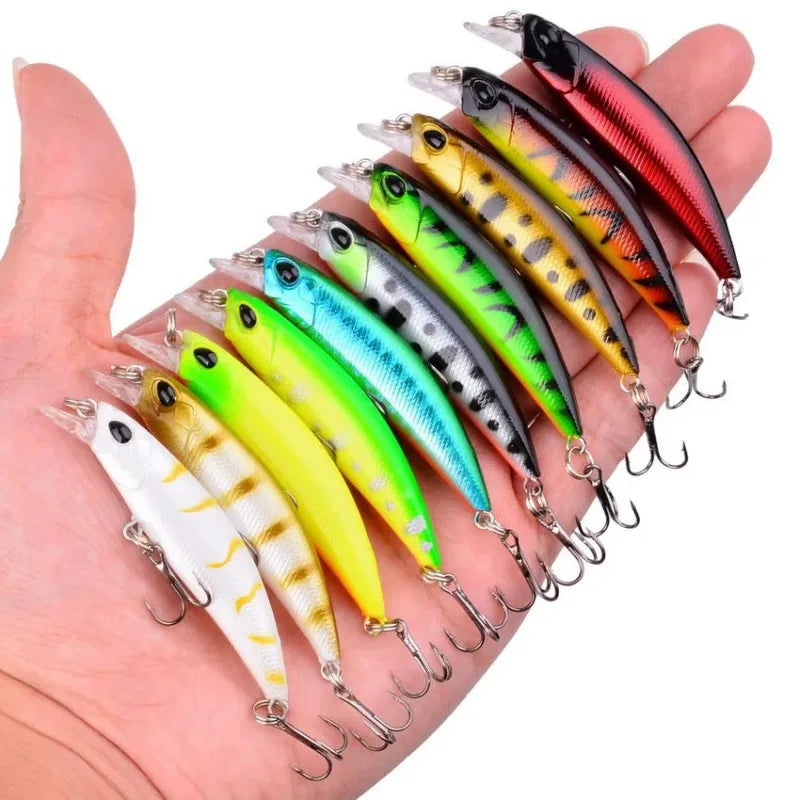 3/5/8PCS Random Fishing Lure Set Fishing Wobble Set Mini Crank Fishing Lure Artificial Bait Kit Minnow Fishing Accessories