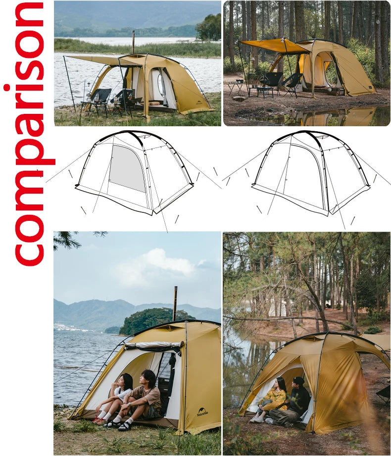 Dune 7.6 Camping Tent 2 People 4 Season Tent Ultralight PU2000mm Outdoor Travel iking Tent With Chimney Screen Window
