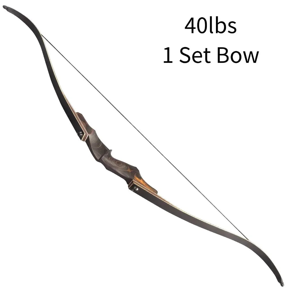 60inch Takedown Recurve Bow 40-60lbs Bamboo Core Limbs 15" Wooded Riser Right Hand Archery Hunting Shooting Target Split Bow