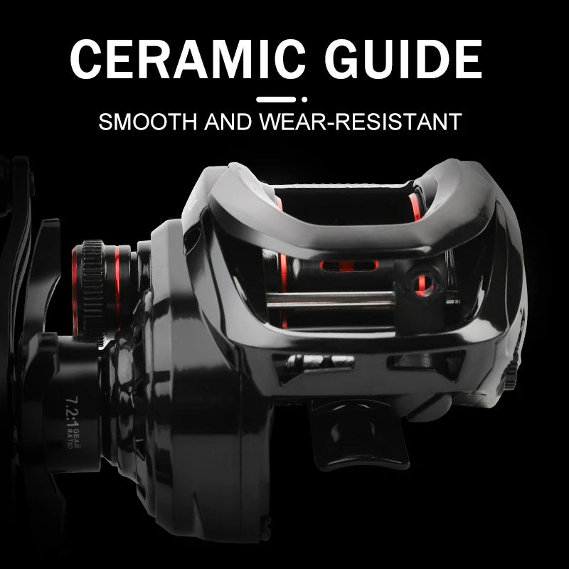 Baitcasting Reel 7.2:1 High Speed Gear Ratio CNC Spool 8KG Max Drag Magnetic Brake System Baitcaster Fishing Reels for Freshwater Saltwater Multiple Fish Species