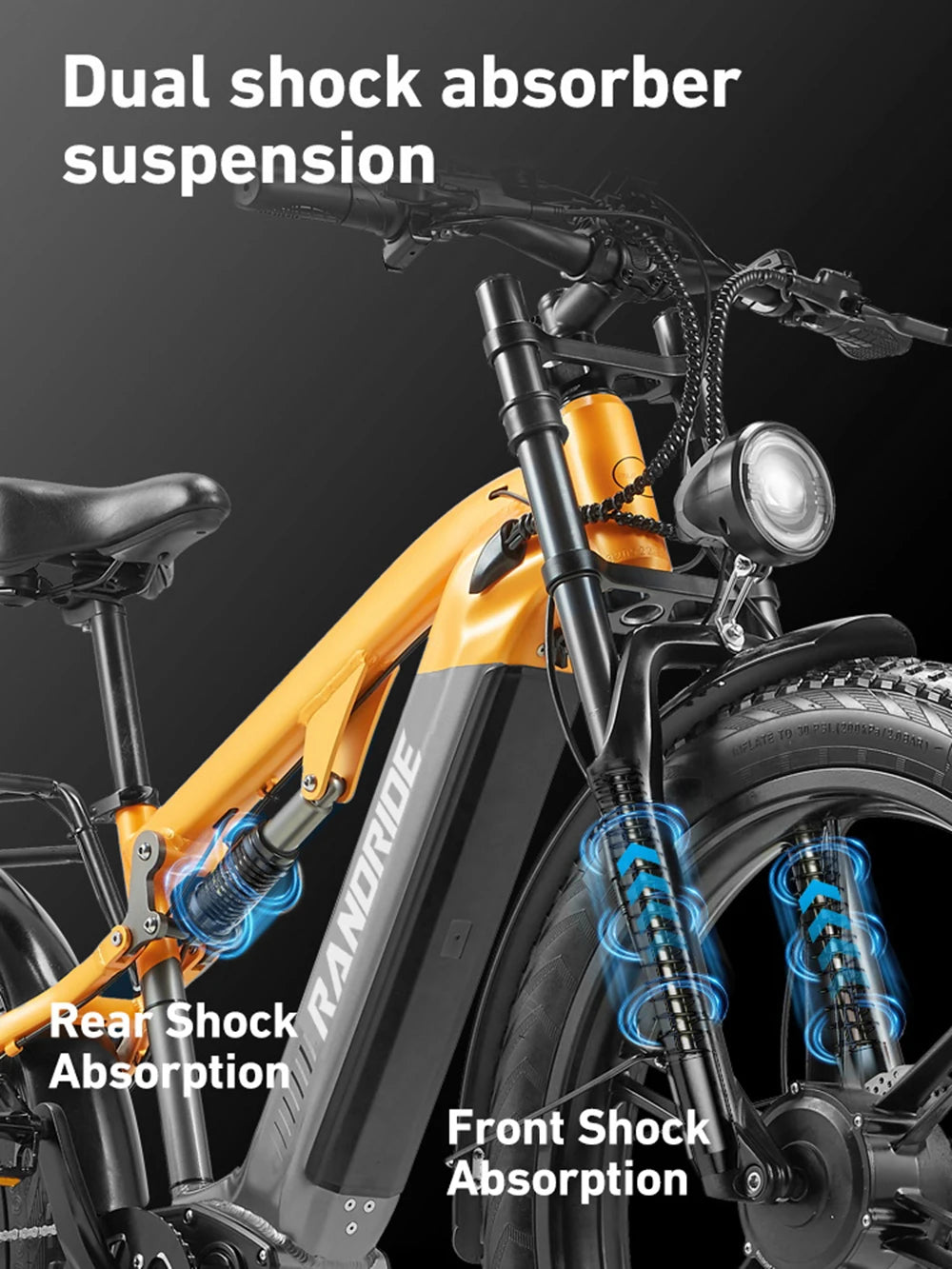 Electric Bicycle 2000W Motor 48V 20Ah Battery 50km/h E-Bike 26x4 Inch Tire Off-road Electric Bike Mountain Ebike Snowmobile Bike