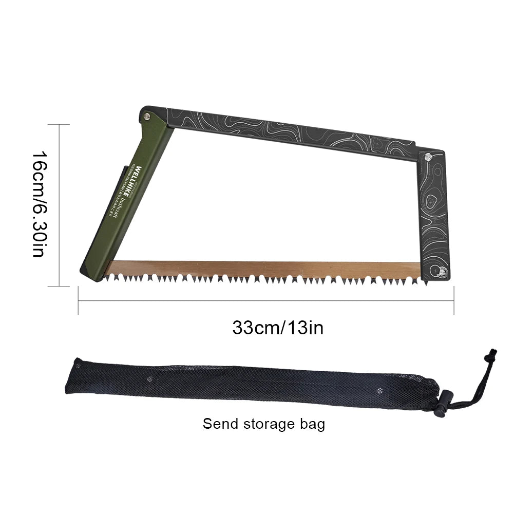 Folding Saw with Storage Bag Portable Wood Saw Aluminum Alloy Camping Foldable Hand Saw Outdoor Hiking Survival Tools
