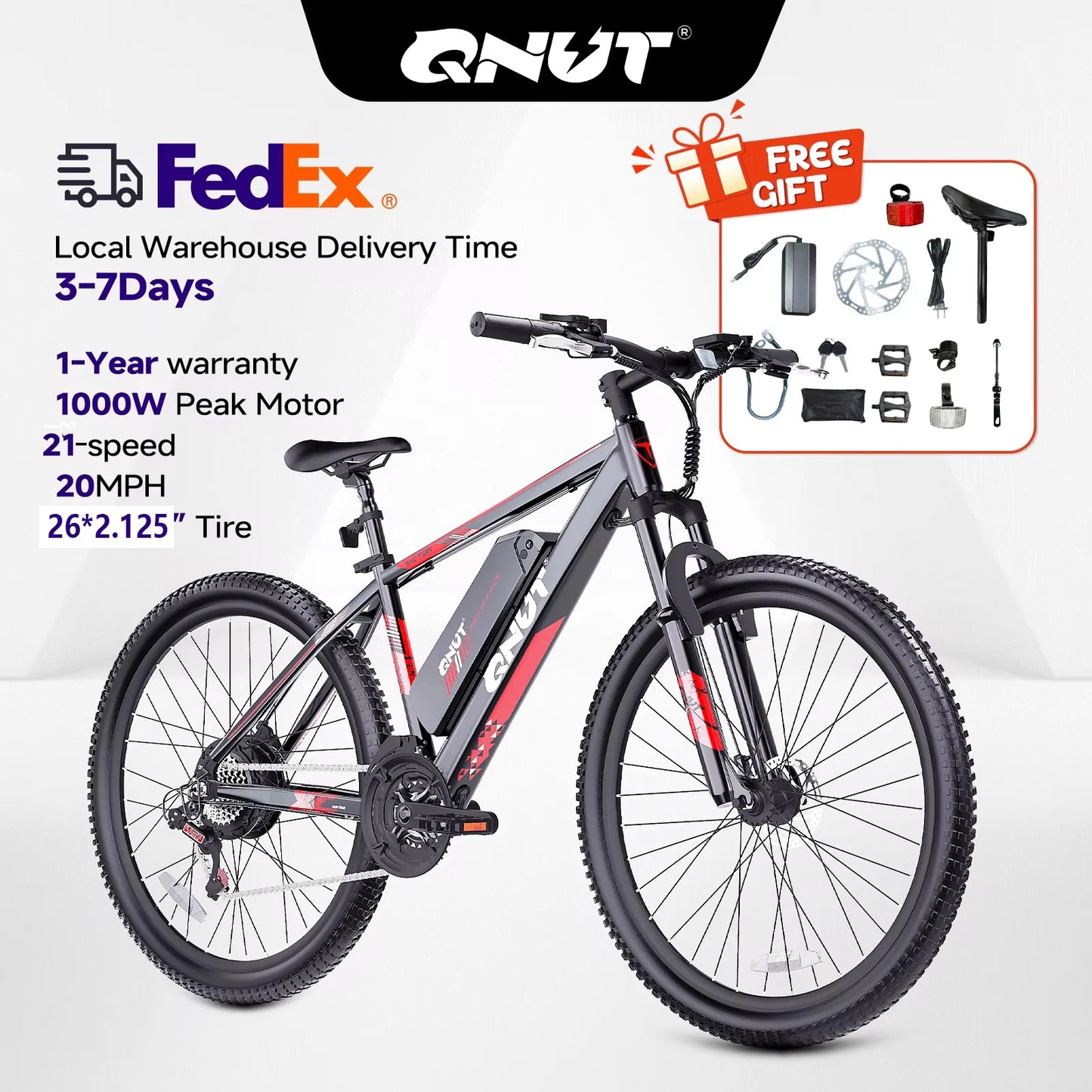 Victor3.0 Mountain Electric Bicycle 1000W 36V 10.4AH 26' Tire All-Terrain E-Bike Urban Off-Road Commuter Adult E-Bike