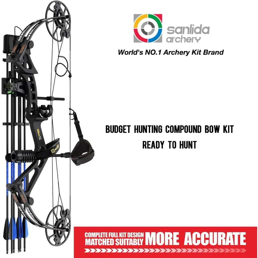 Dragon X7 Ready to Hunt Compound Bow Package for Adults Archery Compound Bow and Arrow Set 0-70 Lbs Draw Weight No Bow Press Needed RH Only