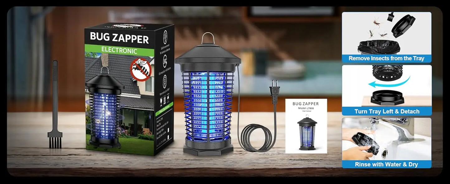 Outdoor Bug Zapper 4000V Indoor Electronic Mosquito Killer Lantern Waterproof Fly Trap Insect Killer