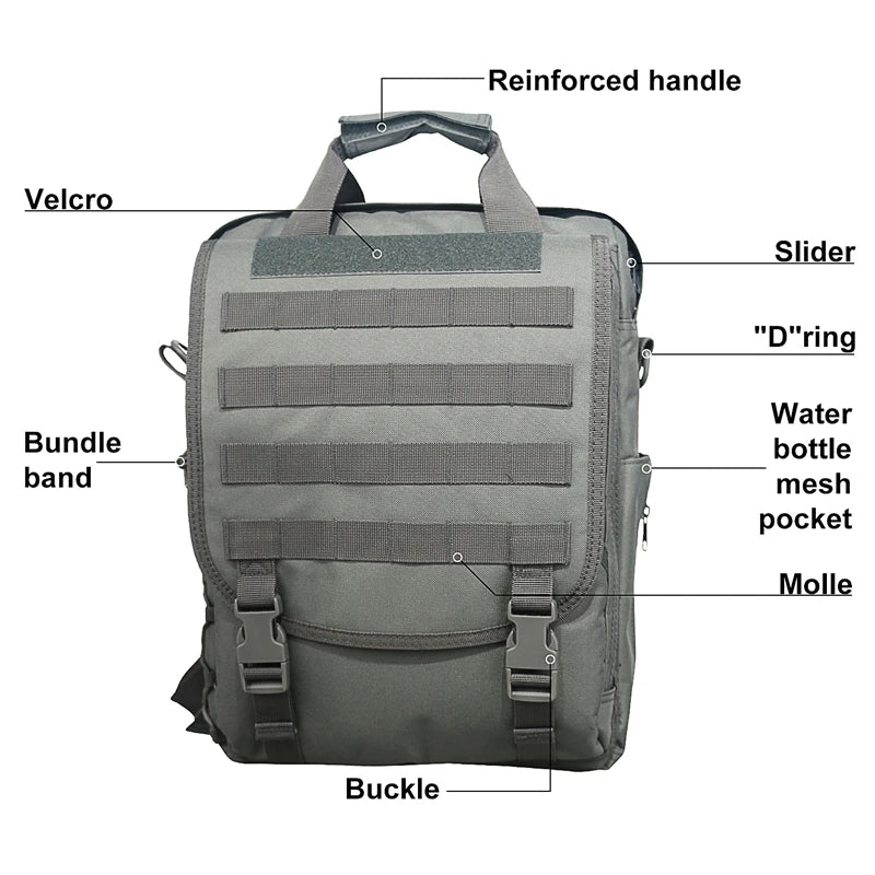 Laptop Bag Tactical Messenger Bags Computer Backpack Fanny Belt Shouder Camping Outdoor Sports Bag