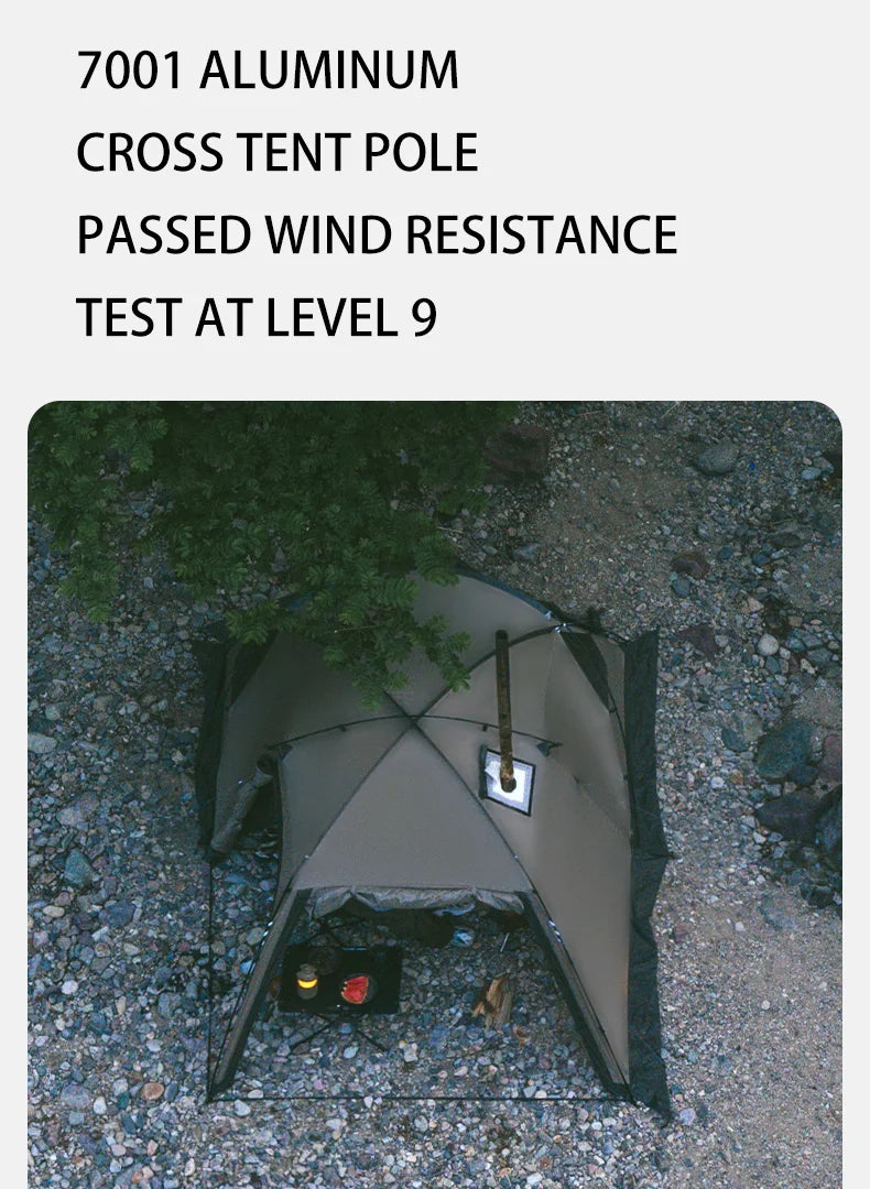 Massif Hot Tent with Stove Jack Waterproof Windproof 4 Season Tent 2 Person Cold Weather Winter Tents for Camping