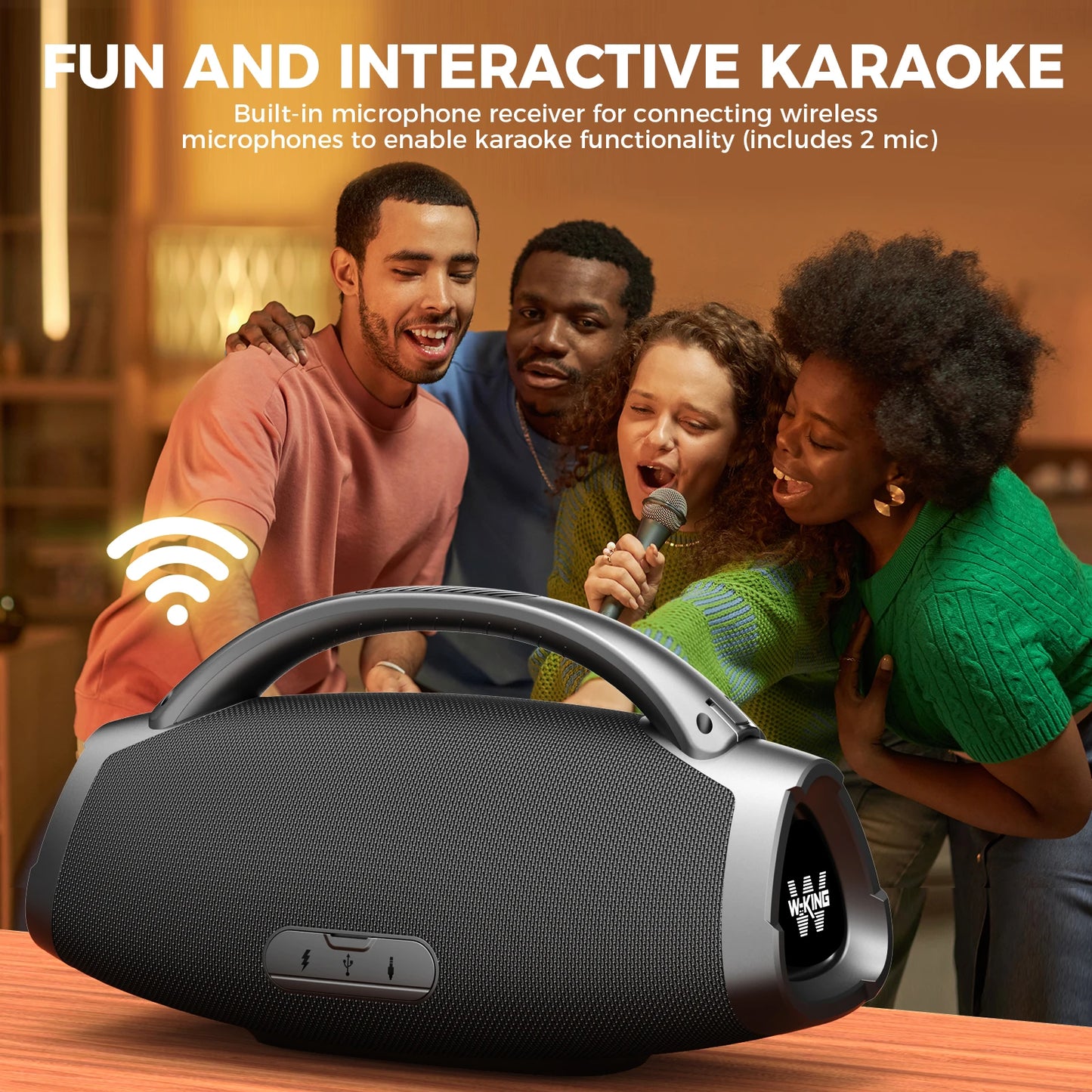D20 Portable Bluetooth Speakers,200W RMS Massive Bass Party Boombox IPX7 Waterproof Speaker Large, Loud Outdoor Speaker
