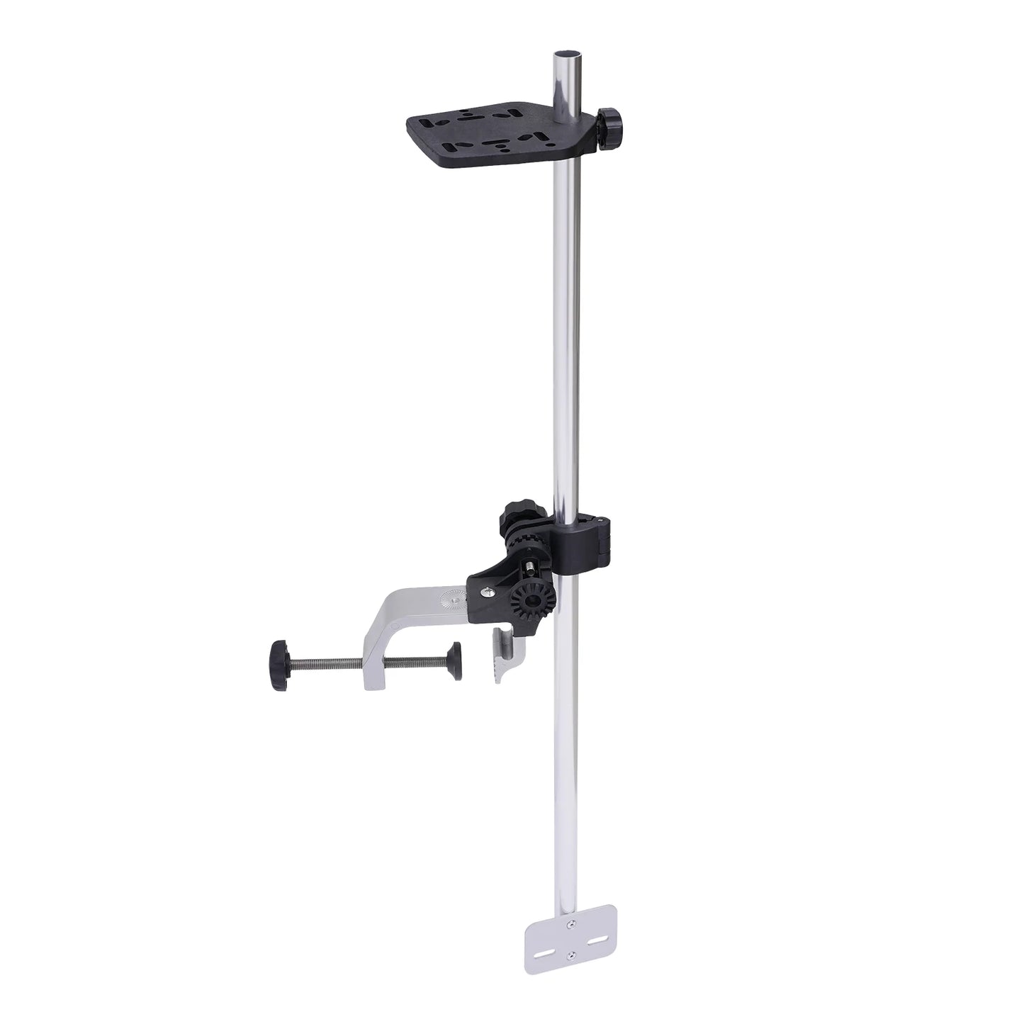 Portable Fish Finder Mount, Universal Fish Finder Bracket w/360° Adjustable Rotatable Transducer Pole Mount for Boat Canoes
