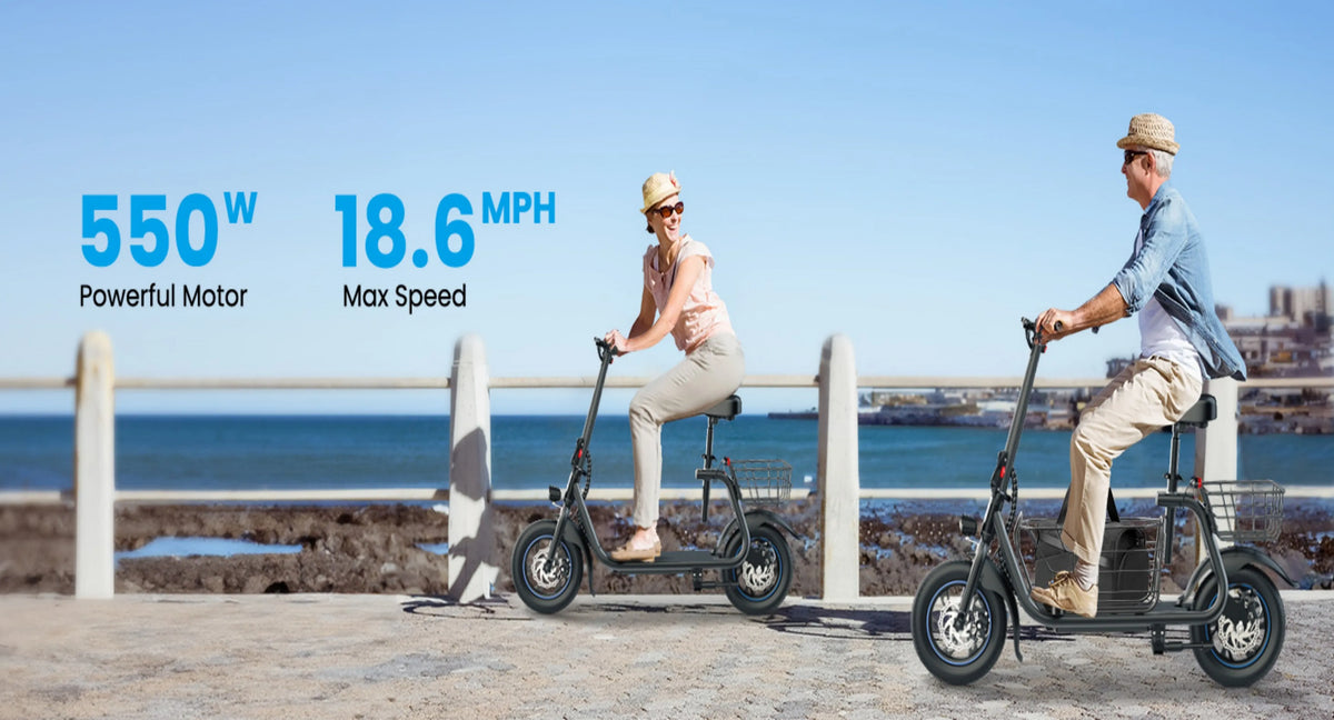 Electric Scooter with Basket for Pet, 3 Riding Modes Foldable Electric Scooter for Adults - up to 20 Miles 18.6MPH