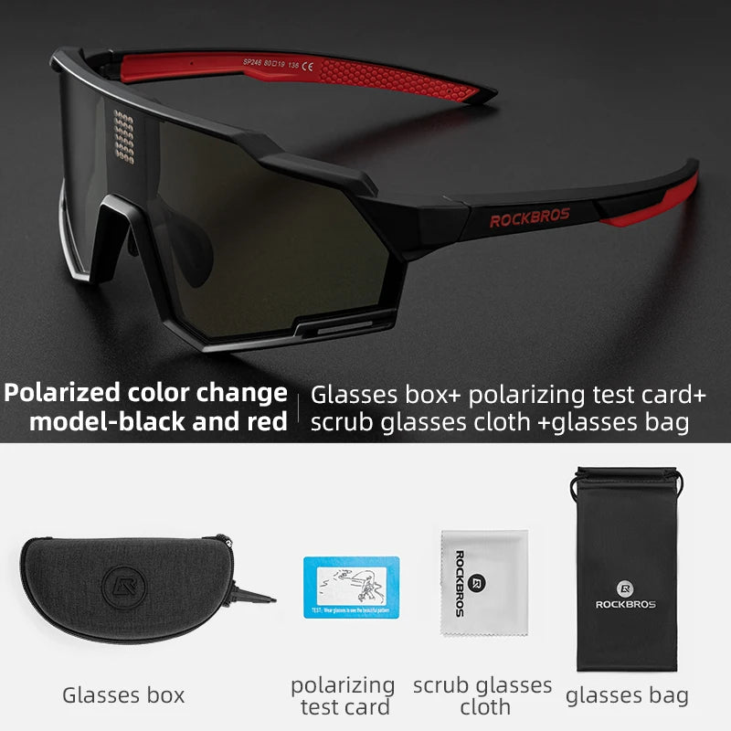 Polarized Cycling Glasses Electronic Color Change Glasses Sunglasses UV400 Safety Bike Bicycle Eyewear Sports Goggles