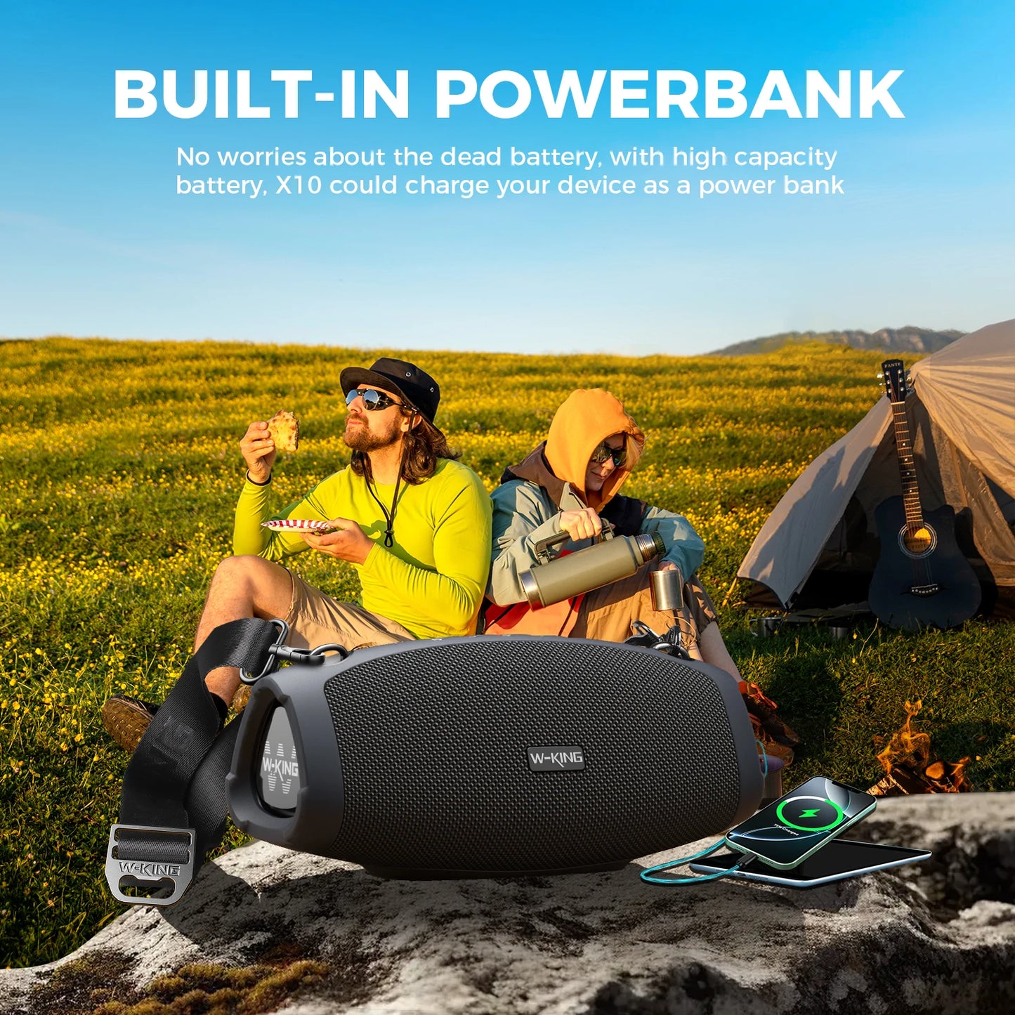 X10MIC Portable Loud Bluetooth Speakers (120W PEAK)70W with Wireless Microphone,  Waterproof Outdoor Wireless Bluetooth