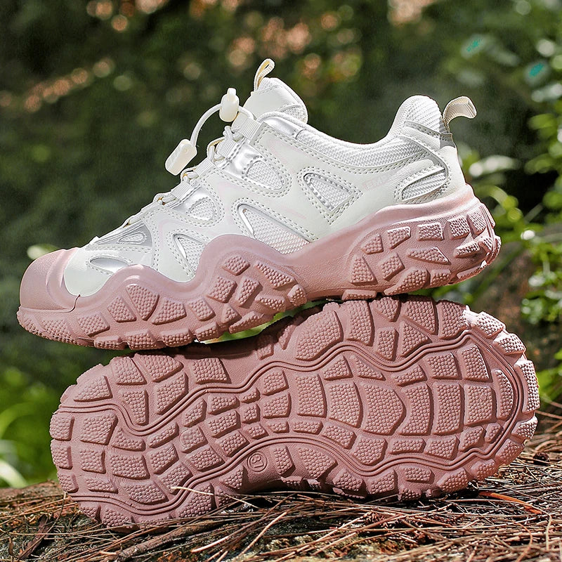 Hiking Shoes Women Anti-slip Low-top Outdoor Sports Shoes Women Lace-up Comfortable Soft Breathable Casual Sneakers Women Shoes