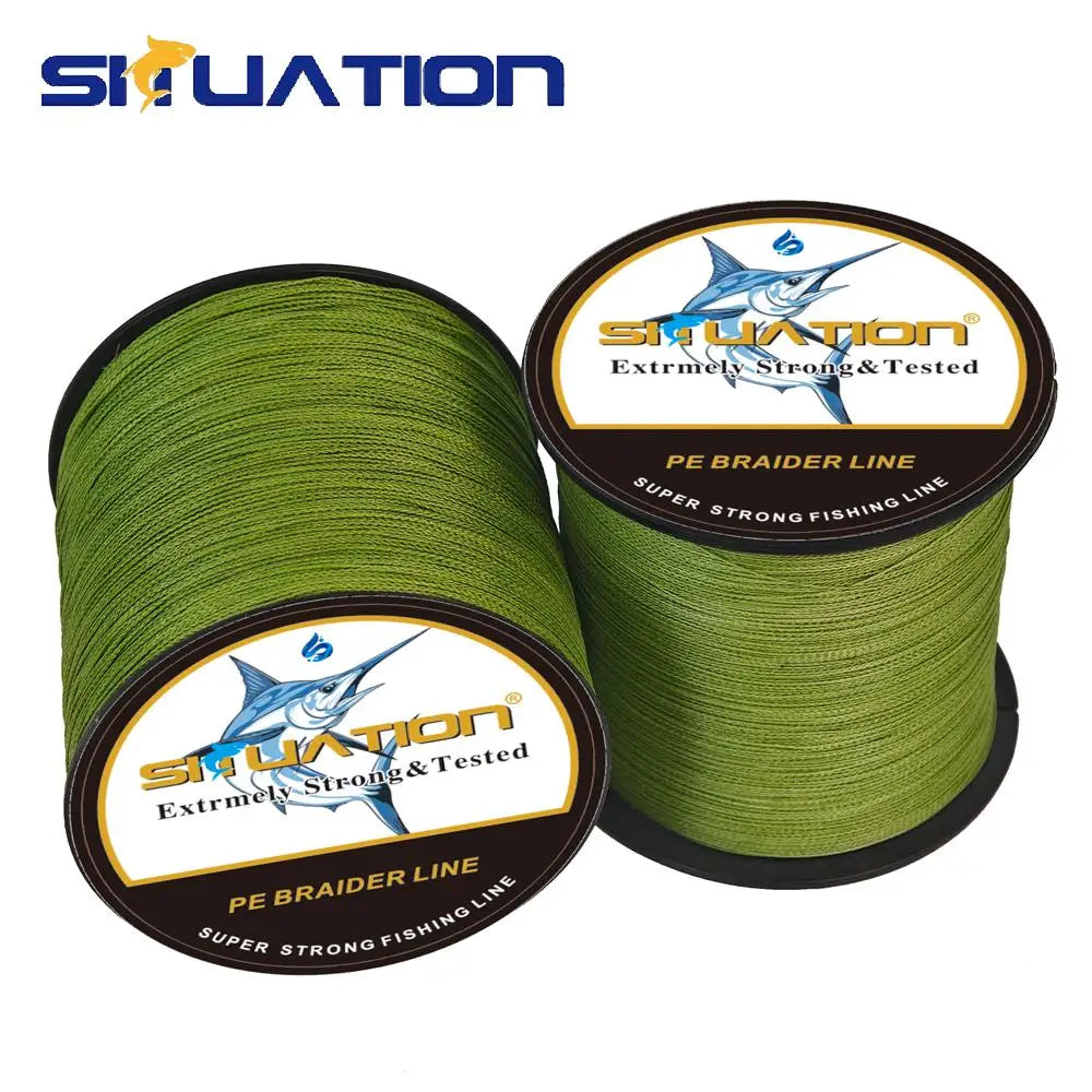 Ultra-Strong PE Braided Fishing Line, 300m/328YDS - 4-Strand Multi-Wire, Wear-Resistant, Smooth Long Casting up to 100
