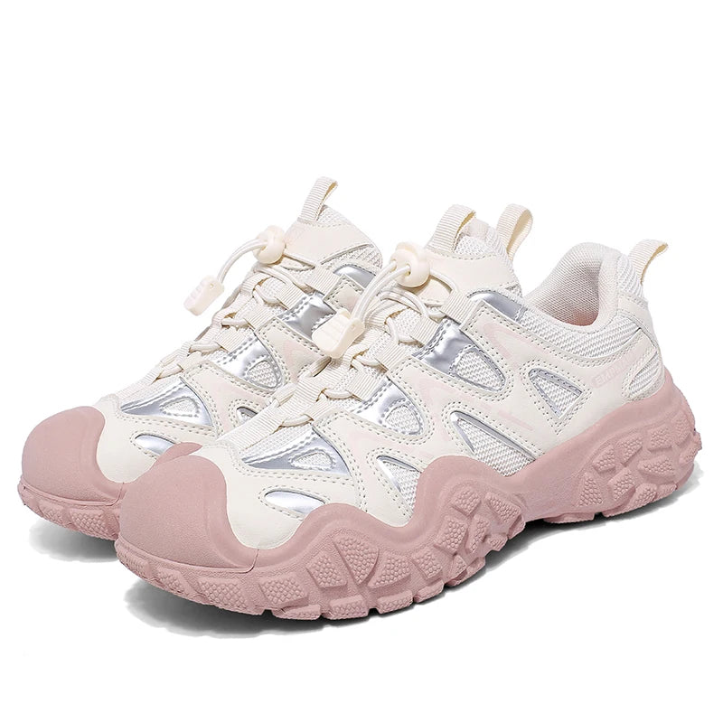 Hiking Shoes Women Anti-slip Low-top Outdoor Sports Shoes Women Lace-up Comfortable Soft Breathable Casual Sneakers Women Shoes