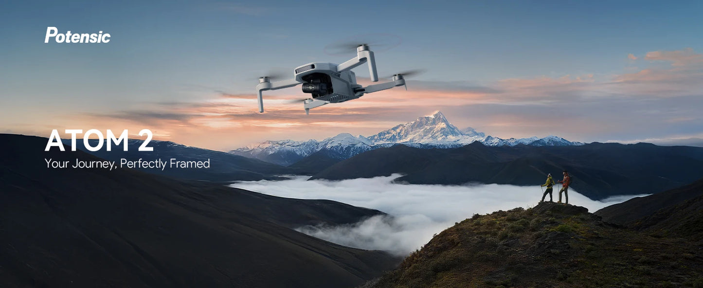 ATOM 2 Drone with PTD 1 Remote Control for Adults 4K Video, 8K Photo, 10KM, Vertical Shooting, AI Night Track