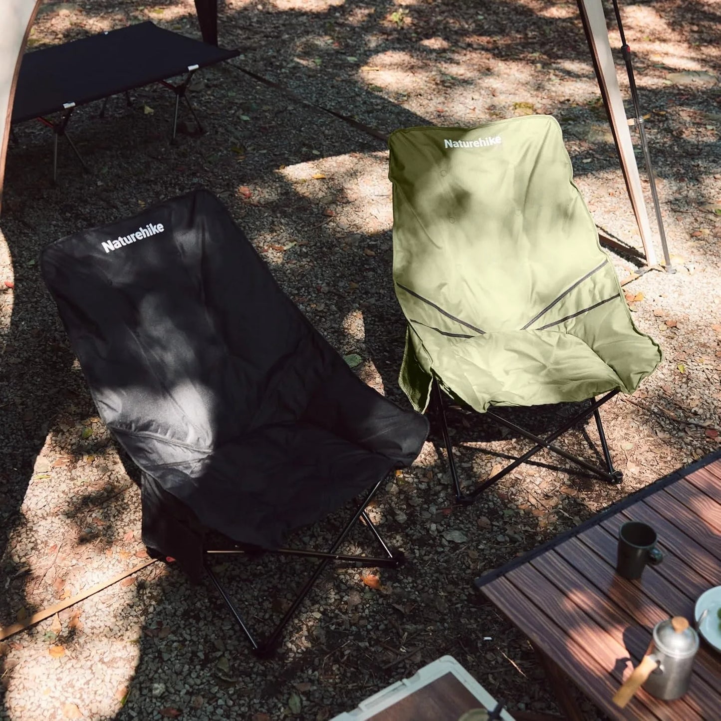 Recliner Outdoor Folding High Back Moon Chair 2-Position Adjustable Portable Camping Chair for Relaxing Foldable Leisure Travel Furniture Picnic