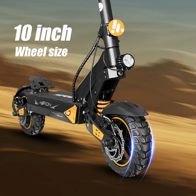 D3 Electric Scooter 52V 20.8Ah Battery 1200W Peak Motor Up to 31MPH High Speed 10 Inch Off‑Road Pneumatic Tires Foldable Design for Adults Portable Commuting E‑Scooter with Smart App Control Dual Suspension Long Range Urb