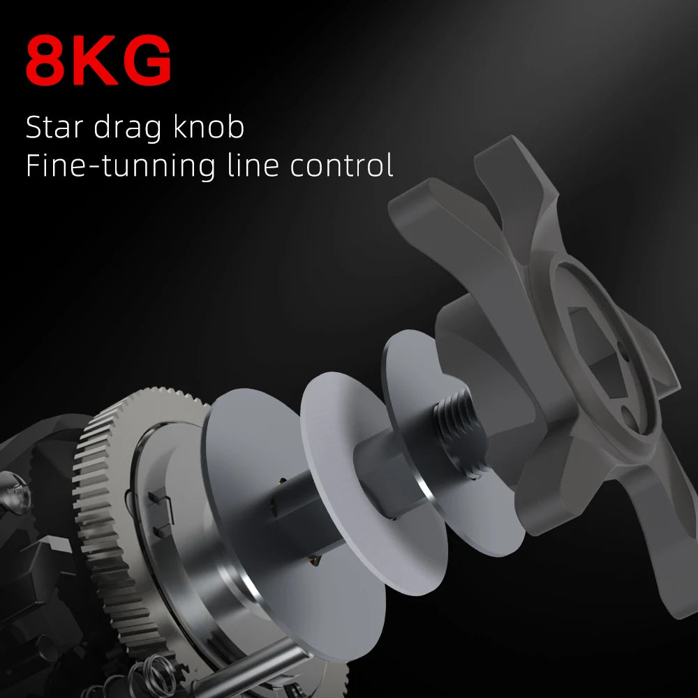 Baitcasting Reel 8KG Max Drag Baitcaster Fishing Reels 7.2:1 Gear Ratio Magnetic Brake System Casting Reel for Freshwater Saltwater Bass Trout Carp Fishing