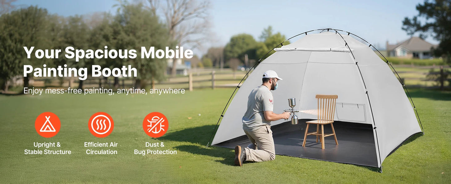 Portable Paint Booth Tent Painting Tent Station Spray Shelter w Built-in Floor Large Space Oxford Spray Painting Tents