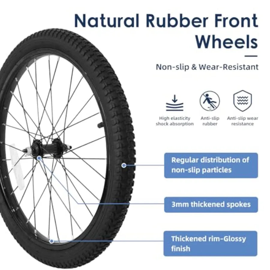 20 Inch Kids Bike Front Wheels Replacement with Solid Air Rubber Tire and Inner Tube, Bicycle Bike Wheels Don't Fit with Huffy Bike(13 Inch Wrench Included)