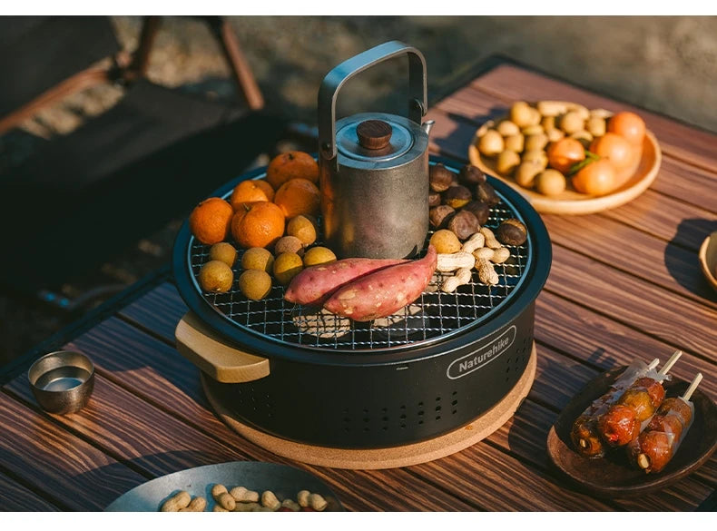 Outdoor Tabletop Barbecue Stove High Temperature Resistant Charcoal Pot Split Storage Camping Gear Picnic BBQ Stove