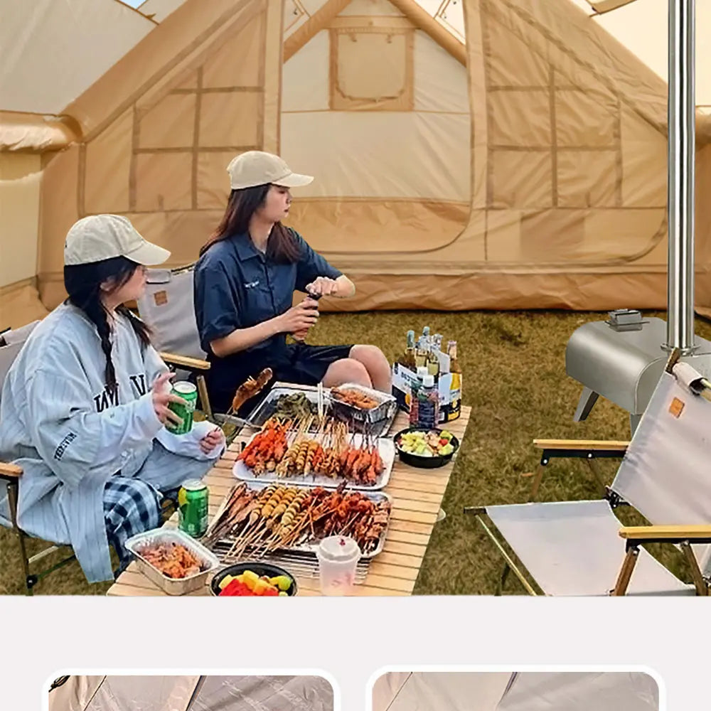 Camping Inflatable Tent for Family, PVC Skylight Air Tube, Camp Base Tents, 12 Square Meters, Large Space, 6-8 Person