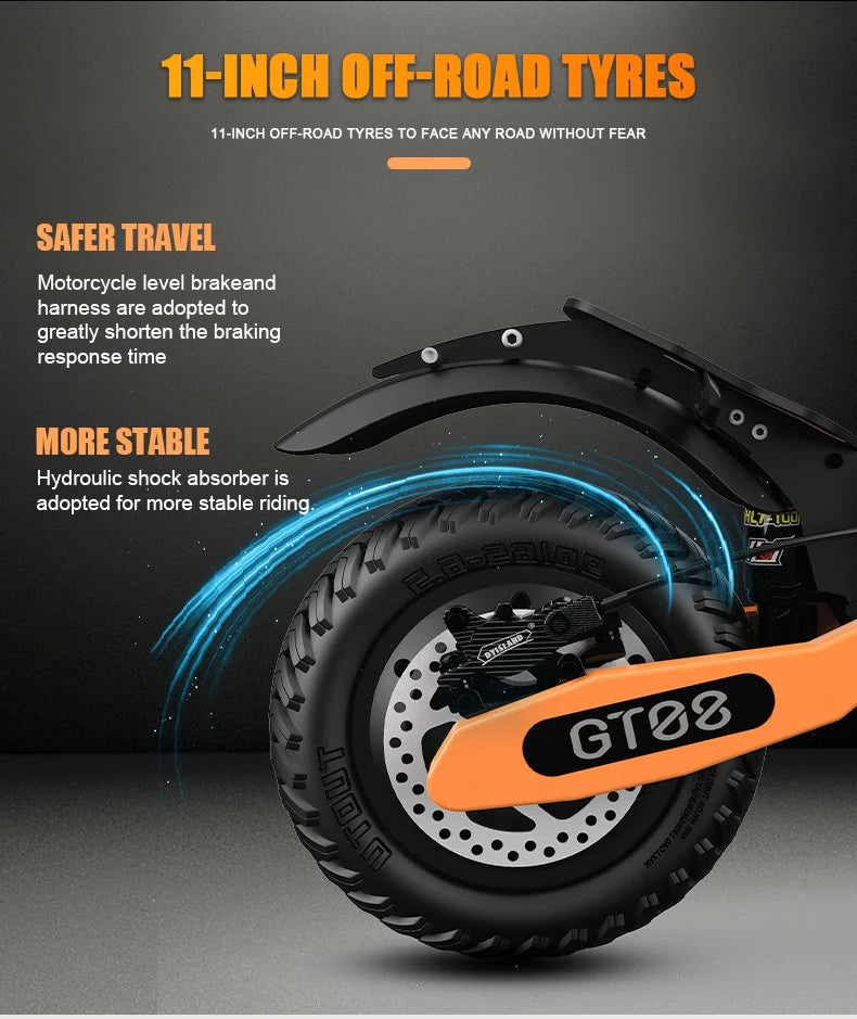 5600W Adult Electric Scooter Dual Motor Top Speed 46MPH,60V27AH, 11-inch Off-Road Tires Sport Folding eScooter
