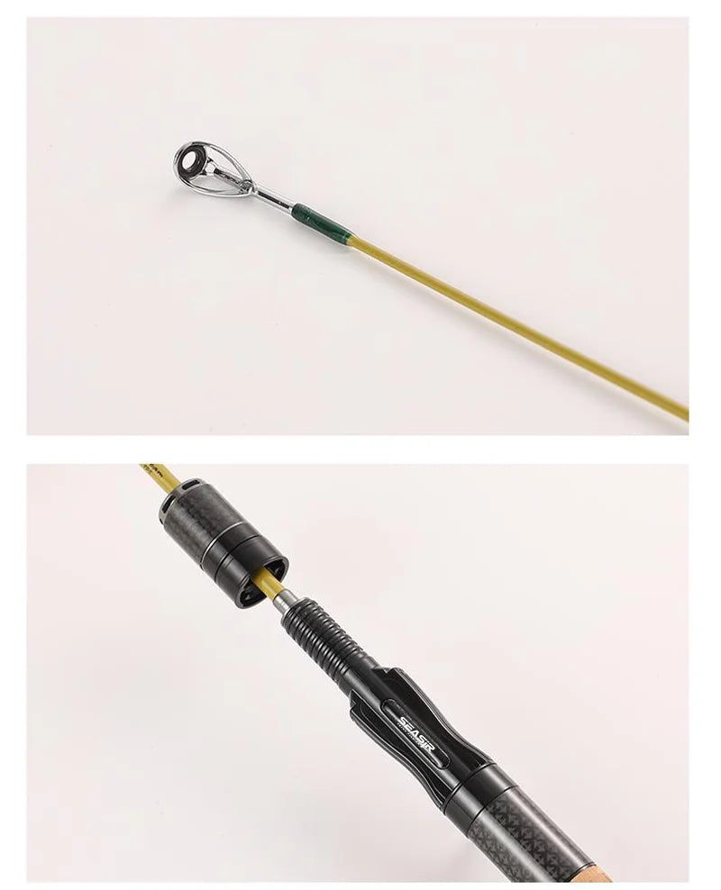 Silent Stream Spining Baitcasting Fishing Rod Carbon Fiber UL Power 1.53/1.65M Spinning Casting Lure Rods 4 Sections