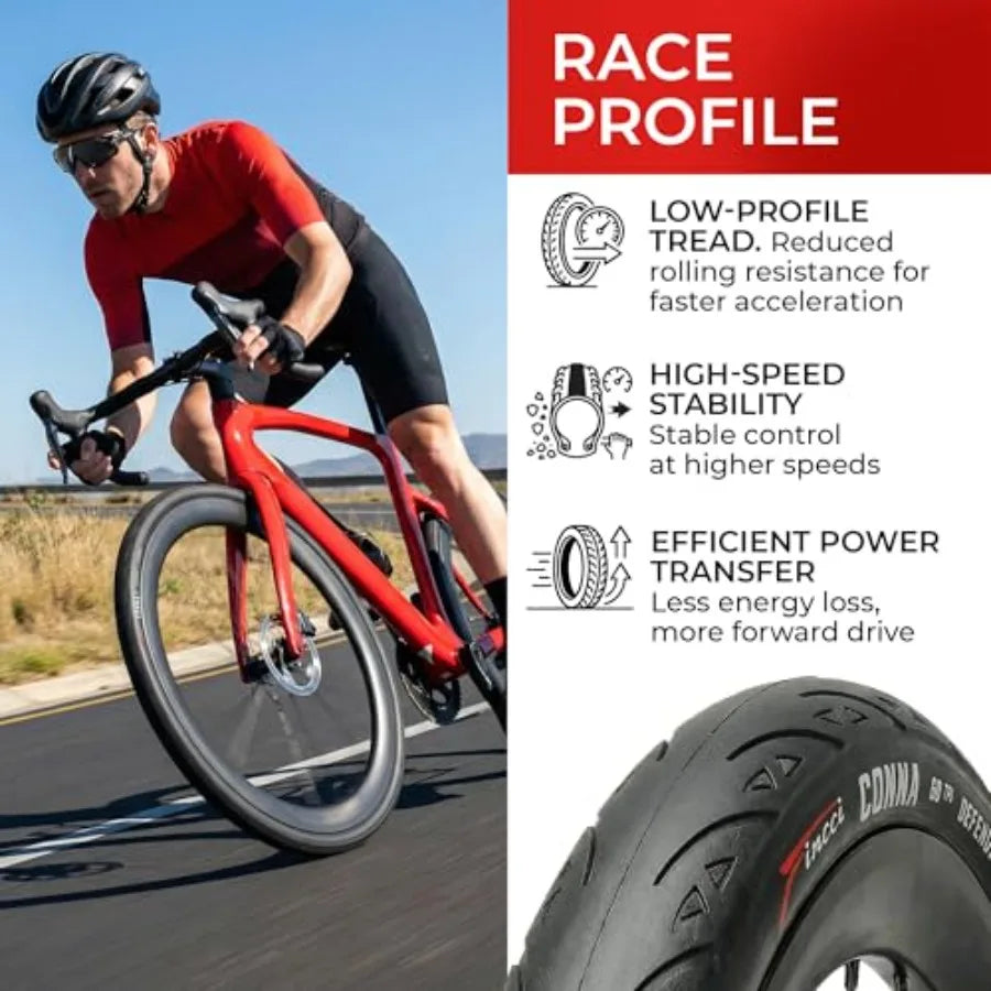 700x23c Tires Road Bike 23-622 Foldable Bike Tire 60TPI with 1mm Antipuncture Protection for Cycling Racing Touring - Pac
