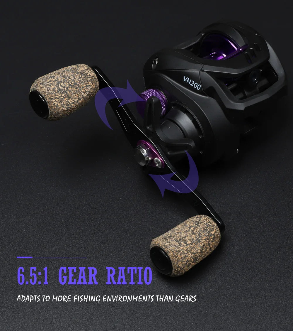 Baitcasting Reel 7KG Max Drag 6.5:1 Gear Ratio Ultra-smooth 12+1BB Professional Baitcaster Fishing Reels for Freshwater Saltwater Bass Trout Fishing