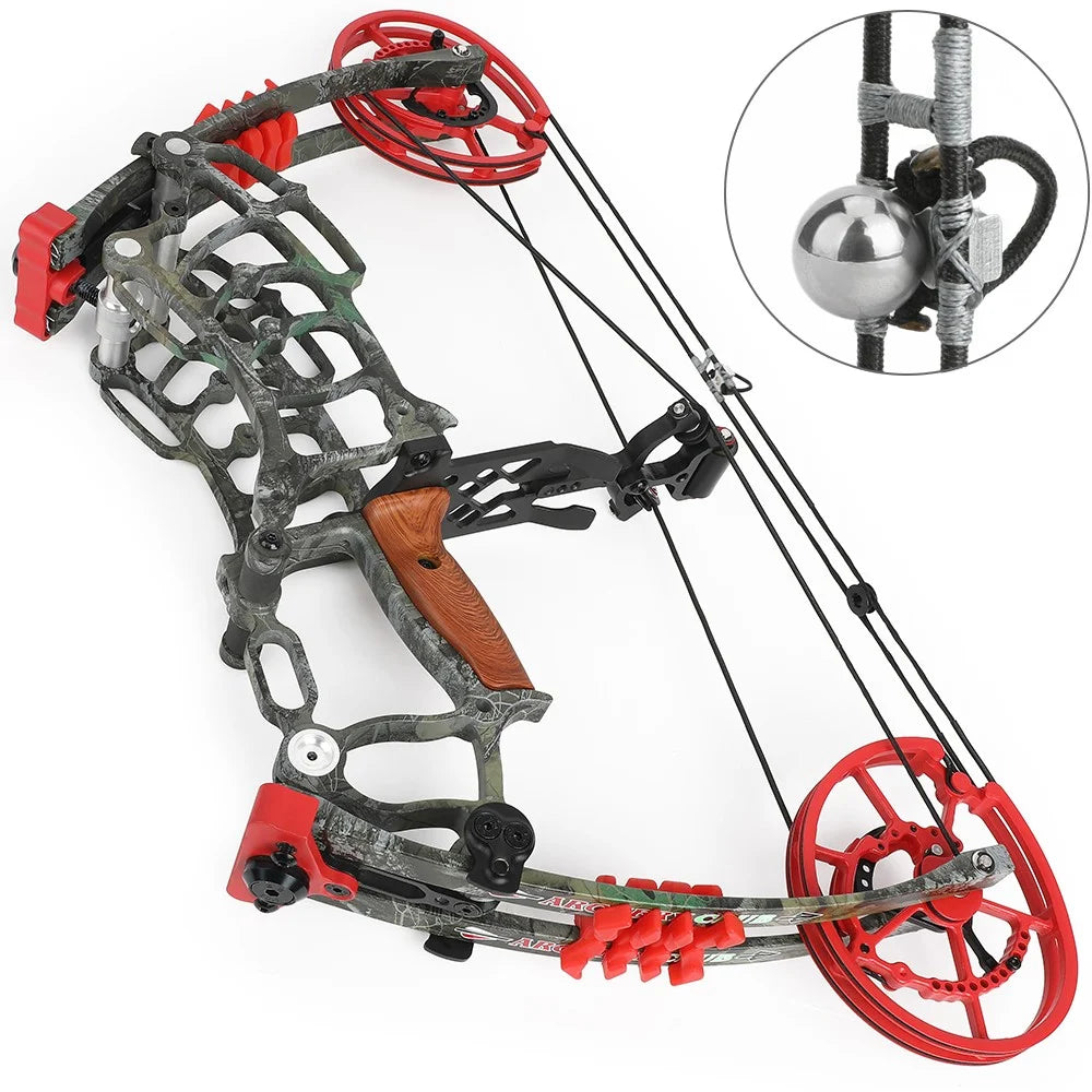 Right Hand Compound Dual-use Bow 30-60lbs 19" Axle Hunting Steel Ball 420FPS  Outdoor Target Shooting Hunting