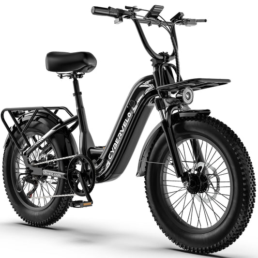 1000W Peak Step-Thru Electric Bike for Adults 20" Fat Tire 7-Speed Commuter E-Bike Up to 80 Miles Long Range 48V 20Ah Removable Battery EK12 EK8