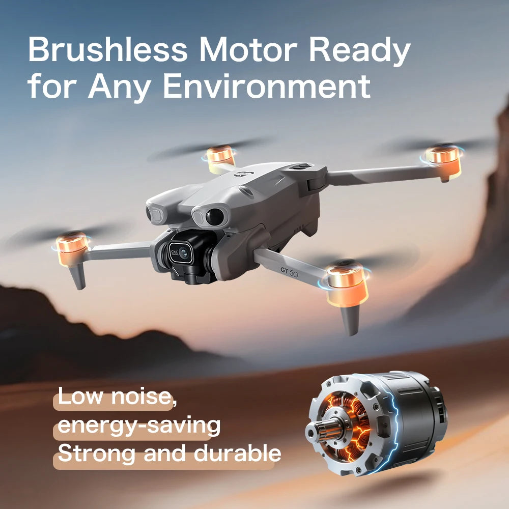 8K GPS Drone with Dual Camera - 3-Sided Obstacle Avoidance, WiFi FPV Aerial Photography Quadcopter for Adults