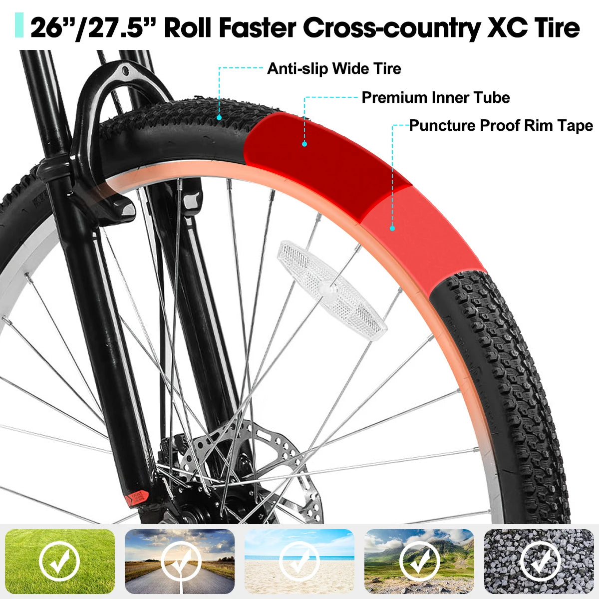 27.5 Inch Men Student Aluminum Alloy Mountain Bike, 18 Speed Bike With Front And Rear Disc Brakes, Suspension Fork