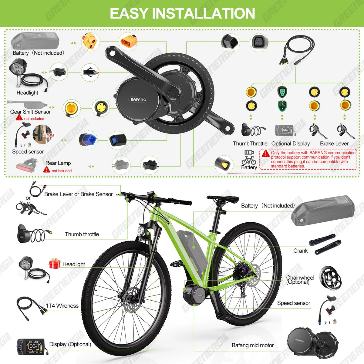 750W 48V Motor Kit Complete Set Electric Bike Middle Drive 8fun BBS02 BBS02B EBike Conversion Kit Central Bicycle Engine