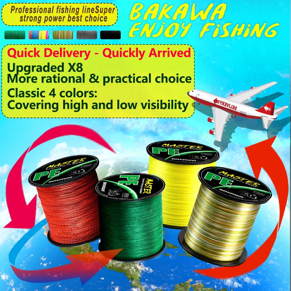 300M 8-Strand Braided PE Fishing Line High Sensitivity Super Strong Saltwater Carp Fishing Line Good Power Long Casting