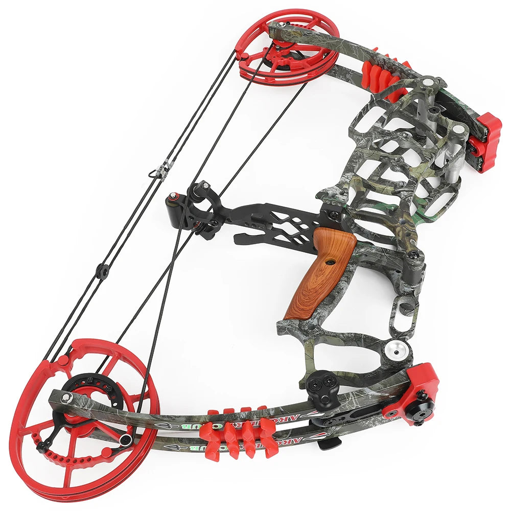 Let off 80% Compound Dual-use Bow Set 19" Axle 30-60lbs Hunting Steel Ball 420FPS Right Hand for Adults Hunting Shooting