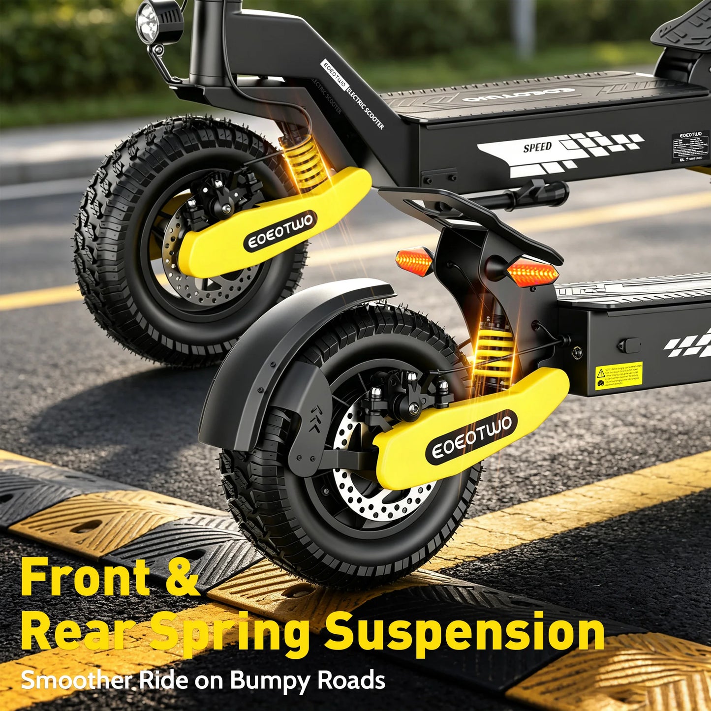 1200W Off Road Electric Scooter for Adults 48V Long Range E-Scooter 30MPH Fast Speed 11" Tubeless Tire Foldable Kick Scooter