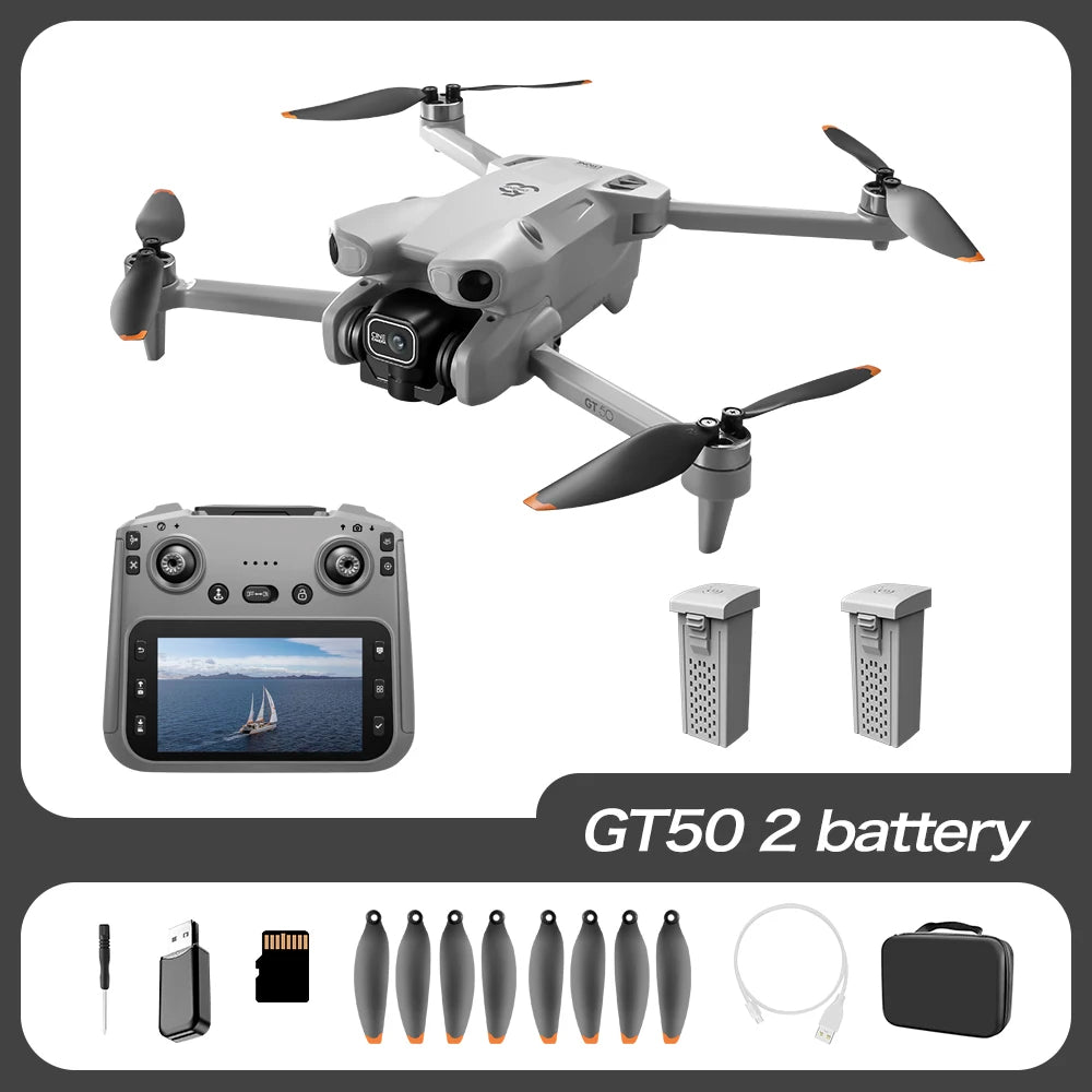 8K GPS Drone with Dual Camera - 3-Sided Obstacle Avoidance, WiFi FPV Aerial Photography Quadcopter for Adults