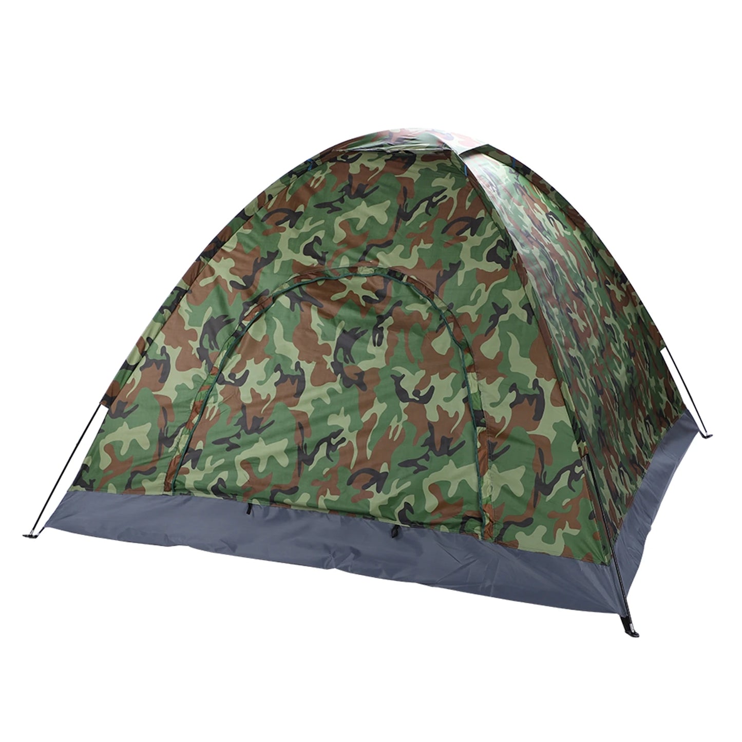 3 4 Person Camping Dome Tent Waterproof UV Proof 180T Silver Coated Polyester Fiberglass Poles Portable Bag Outdoor Camouflage