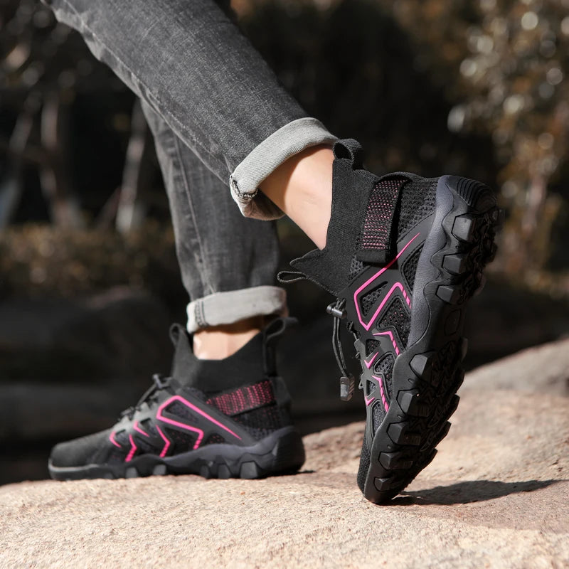 Women Hiking Shoes Outdoor Professional Non-slip Trekking Boots Breathable Lightweight Soft Trail Running Shoes 35-42