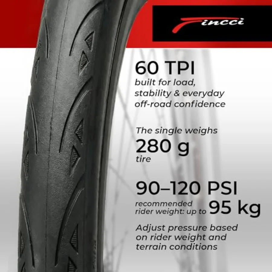 700x23c Tires Road Bike 23-622 Foldable Bike Tire 60TPI with 1mm Antipuncture Protection for Cycling Racing Touring - Pac