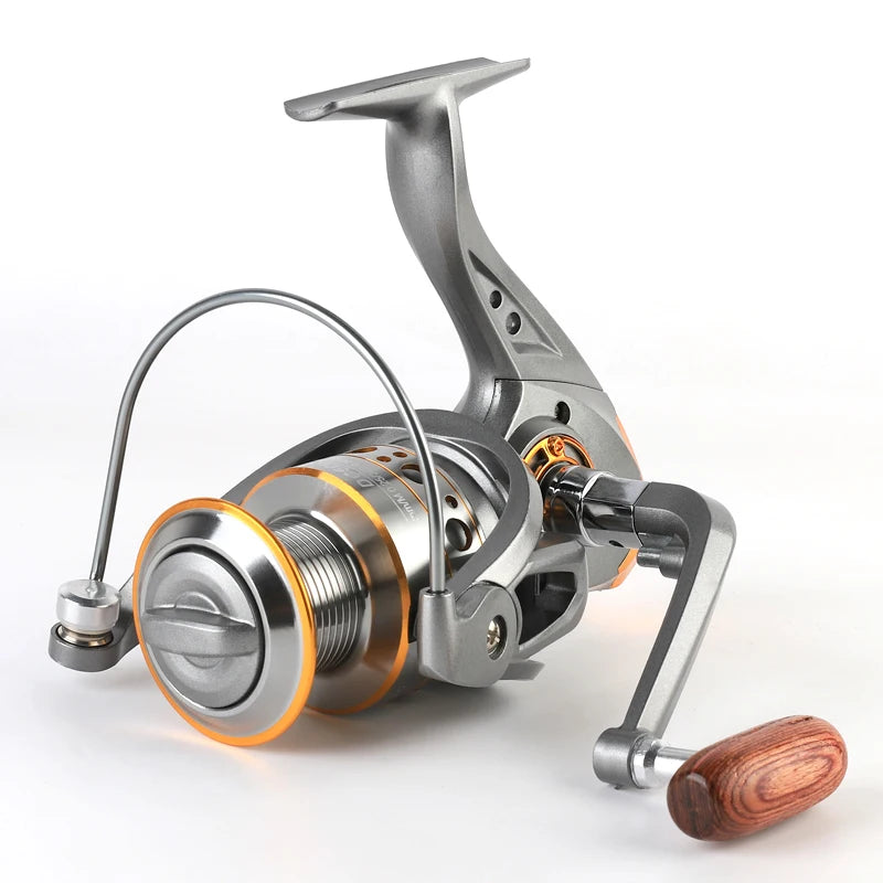 Spinning Reel 12KG Max Drag Professional Fishing Reels 5.2:1 Gear Ratio Fold Rocker Metal Spool 1000/7000 Ideal for Freshwater Saltwater Bass Trout Fishing