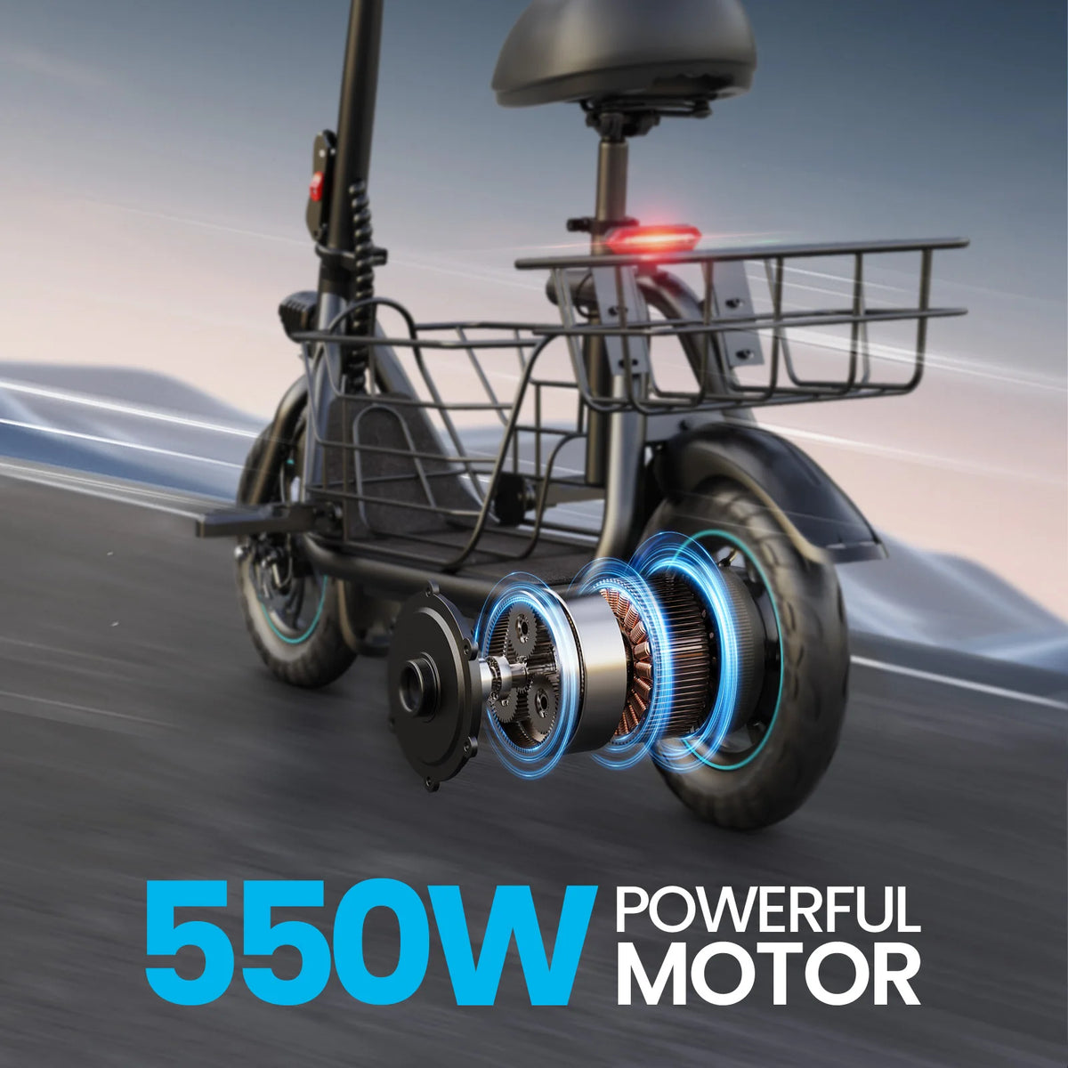 Electric Scooter with Basket for Pet, 3 Riding Modes Foldable Electric Scooter for Adults - up to 20 Miles 18.6MPH